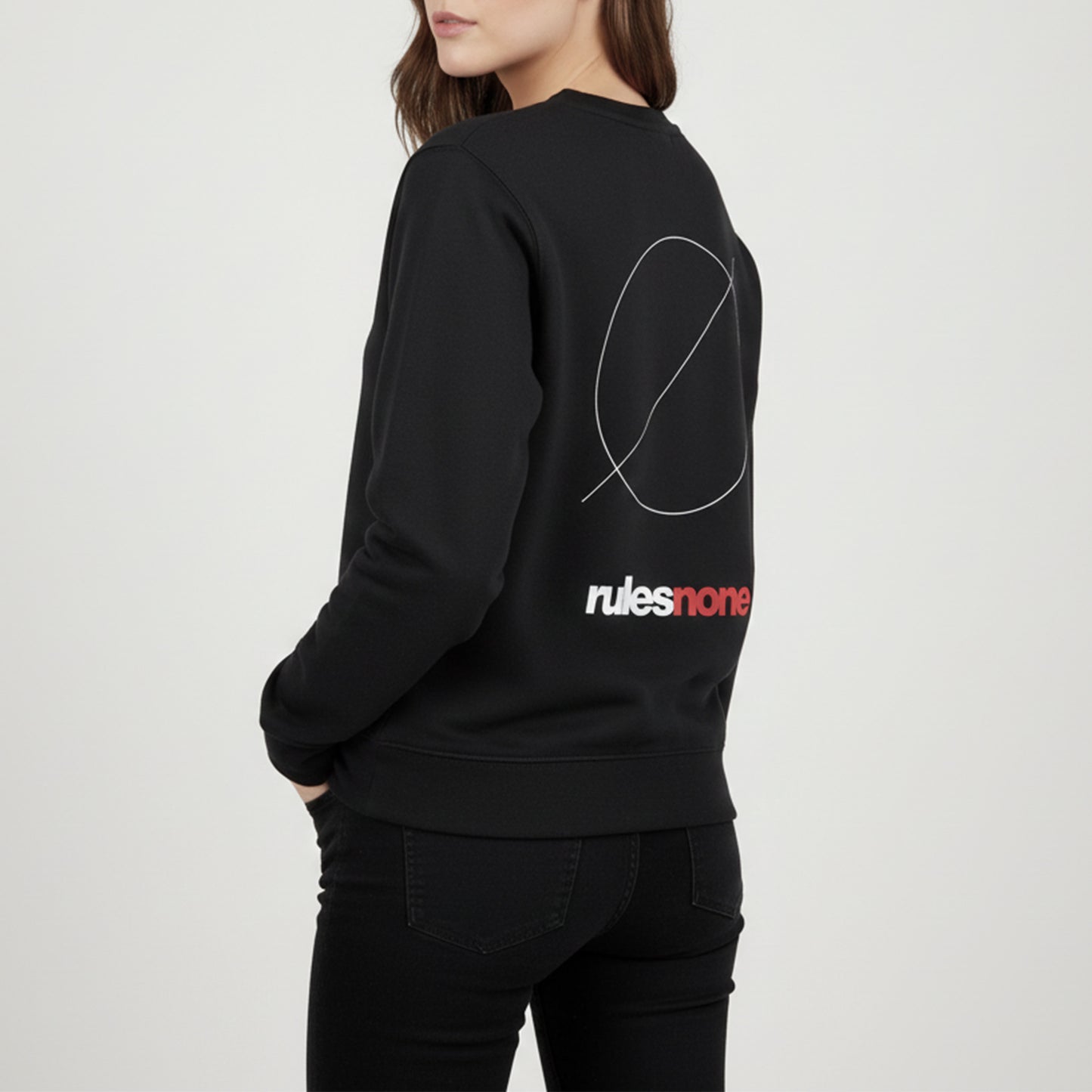Black Sweatshirt – Rules None (Red) – Sweaz
