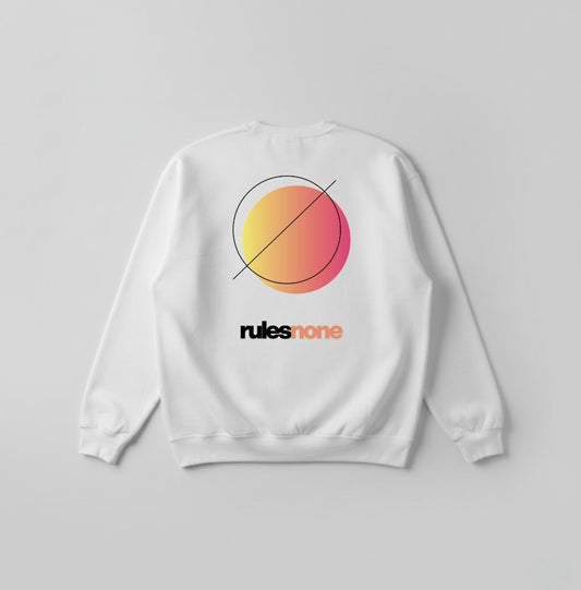 White Sweatshirt – Rules None (Orange) – Sweaz