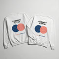 Sweaz Perfect Match Graphic Sweatshirt - Blue/Coral - Connection not Perfection