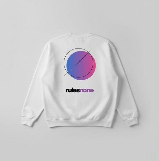 White Sweatshirt – Rules None (Purple) – Sweaz