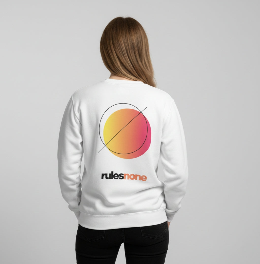 White Sweatshirt – Rules None (Orange) – Sweaz
