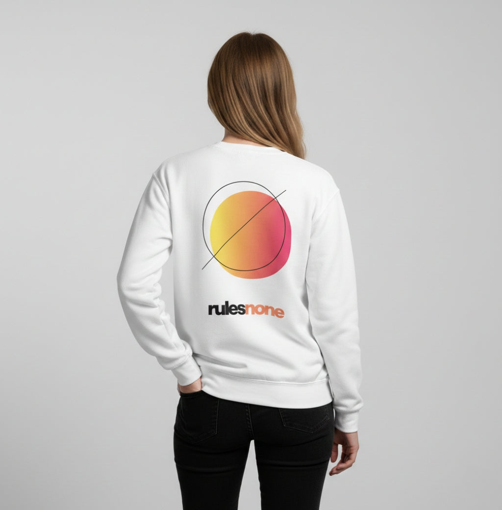 White Sweatshirt – Rules None (Orange) – Sweaz