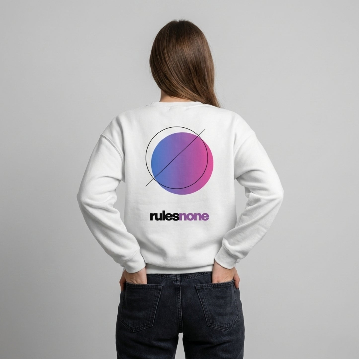 White Sweatshirt – Rules None (Purple) – Sweaz