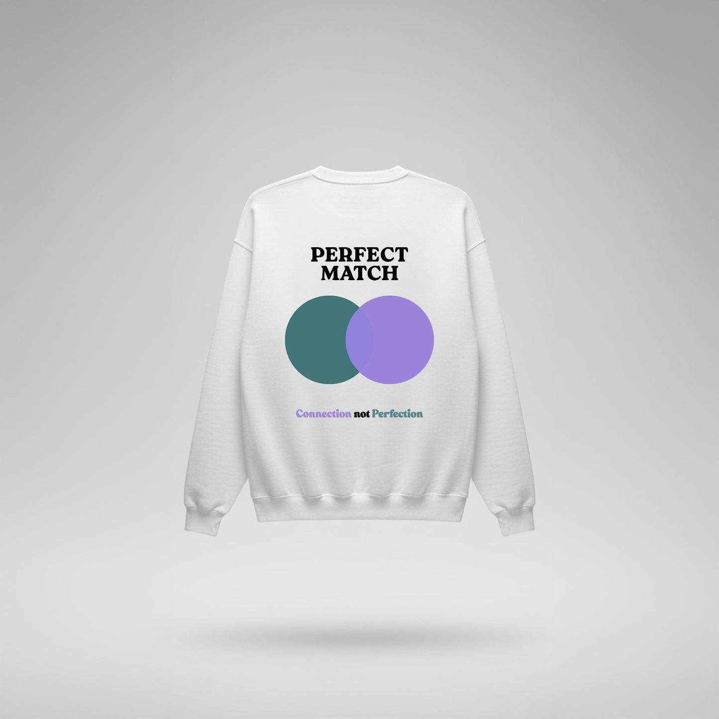 White Sweatshirt – Perfect Match (Dark Cyan Lilac) – Sweaz
