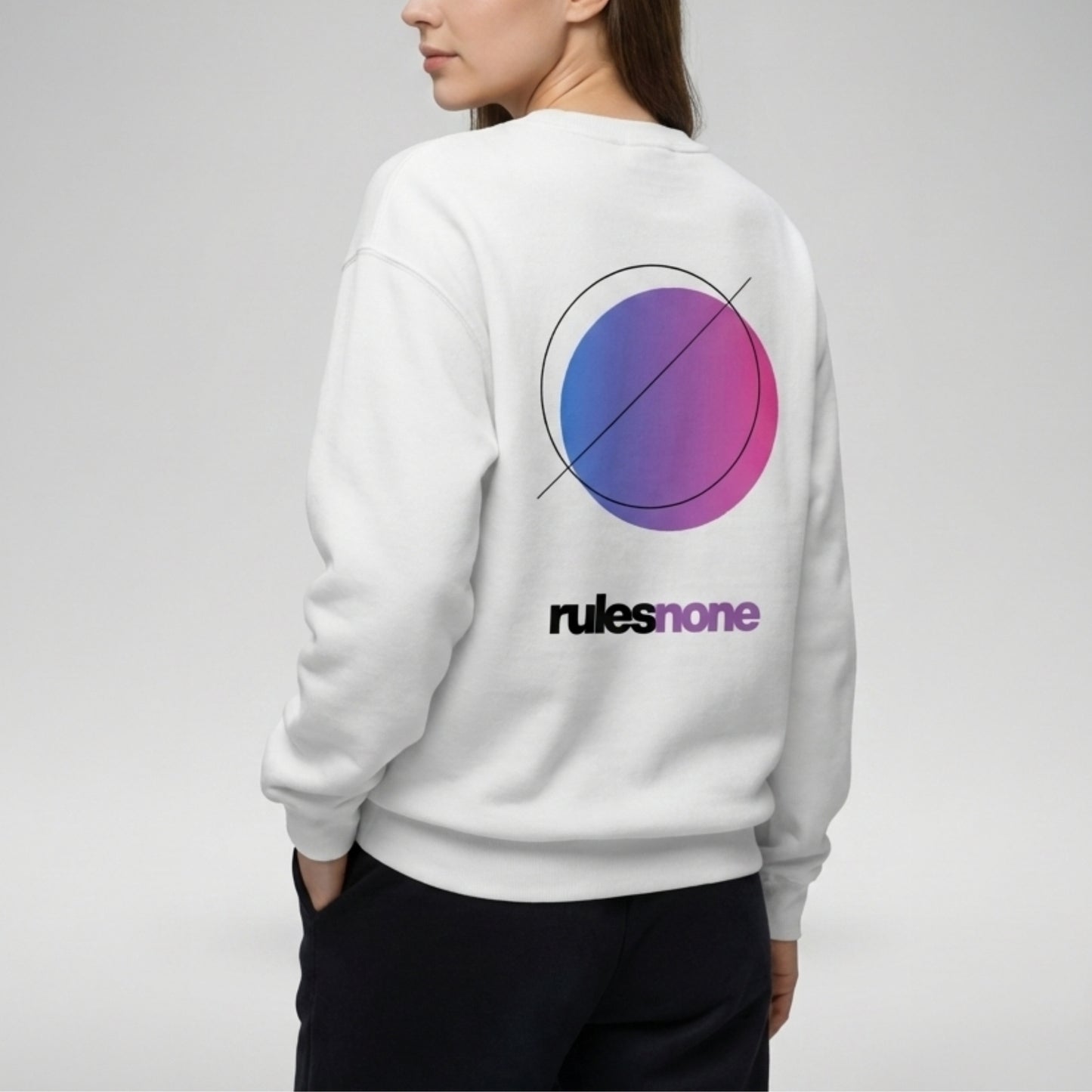 White Sweatshirt – Rules None (Purple) – Sweaz