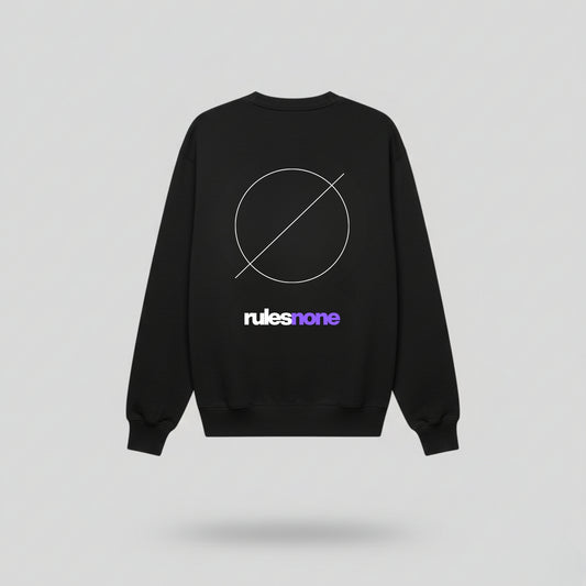 Black Sweatshirt – Rules None (Purple) – Sweaz
