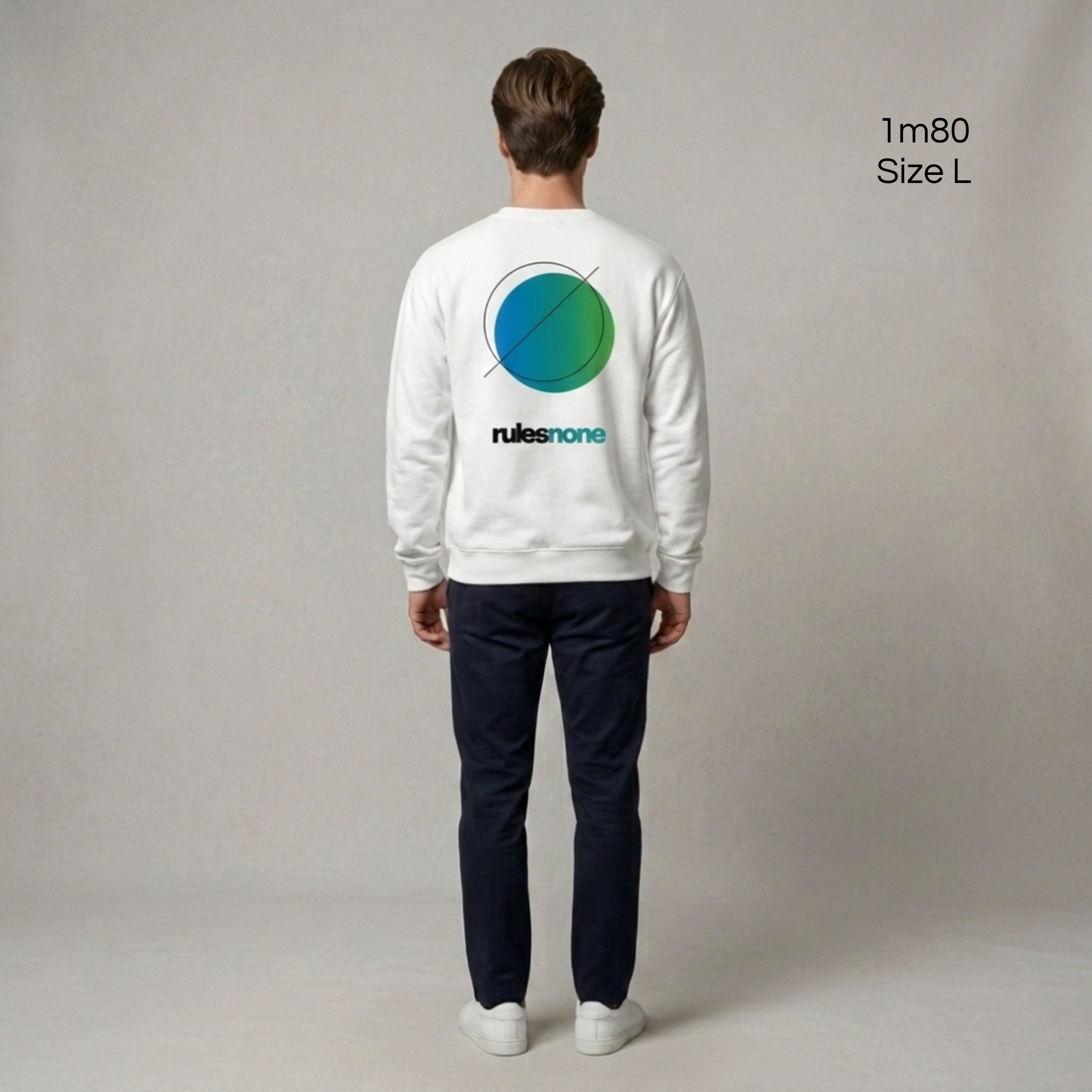 Sweaz "rulesnone" Graphic Sweatshirt - White/Green