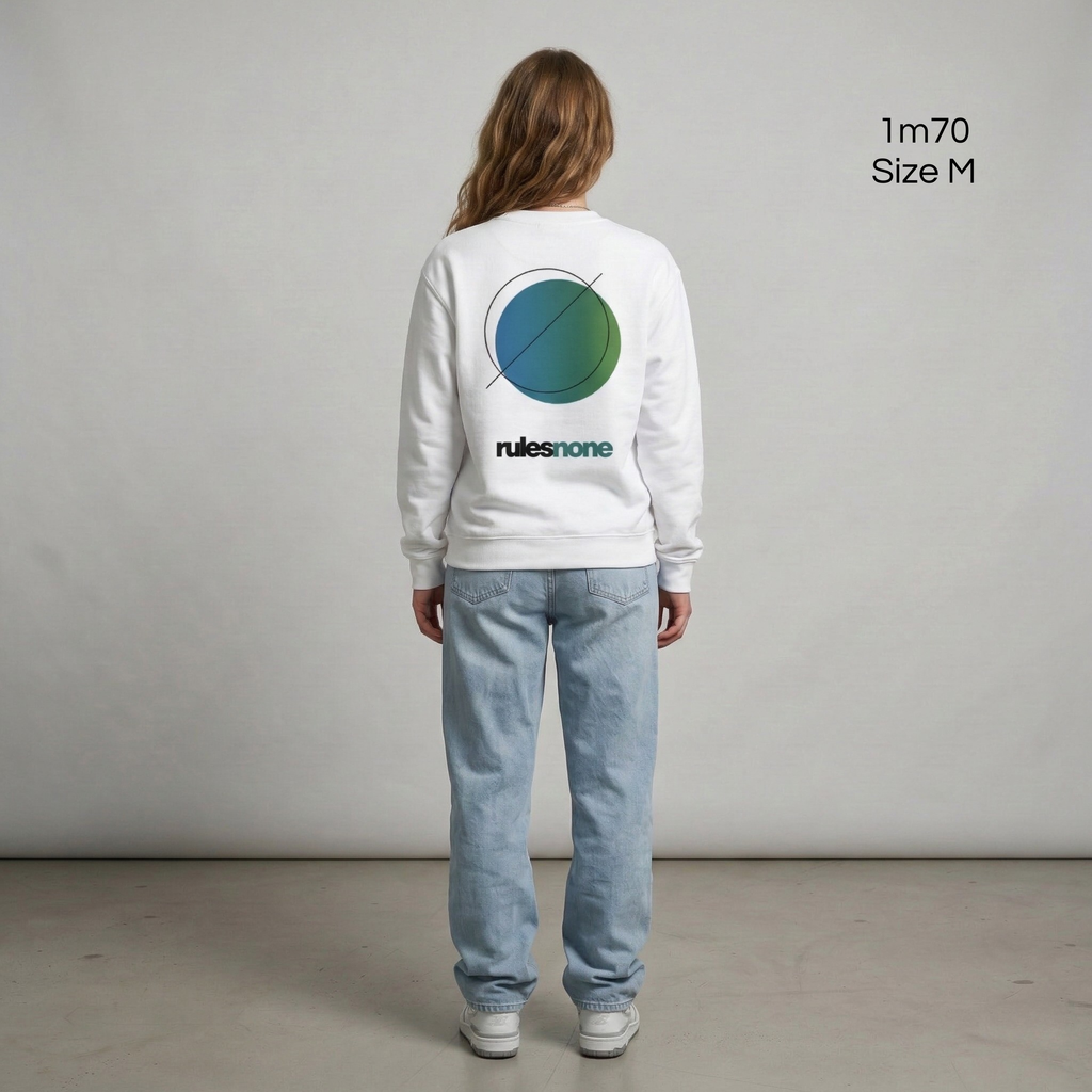 Sweaz "rulesnone" Graphic Sweatshirt - White/Green