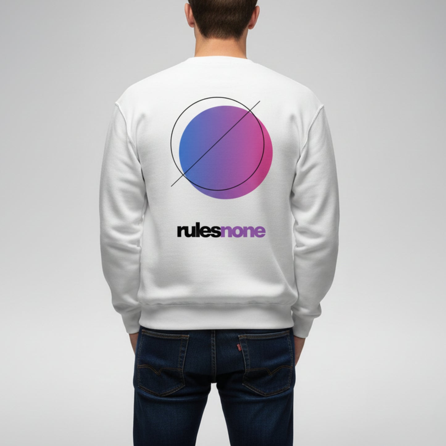 White Sweatshirt – Rules None (Purple) – Sweaz