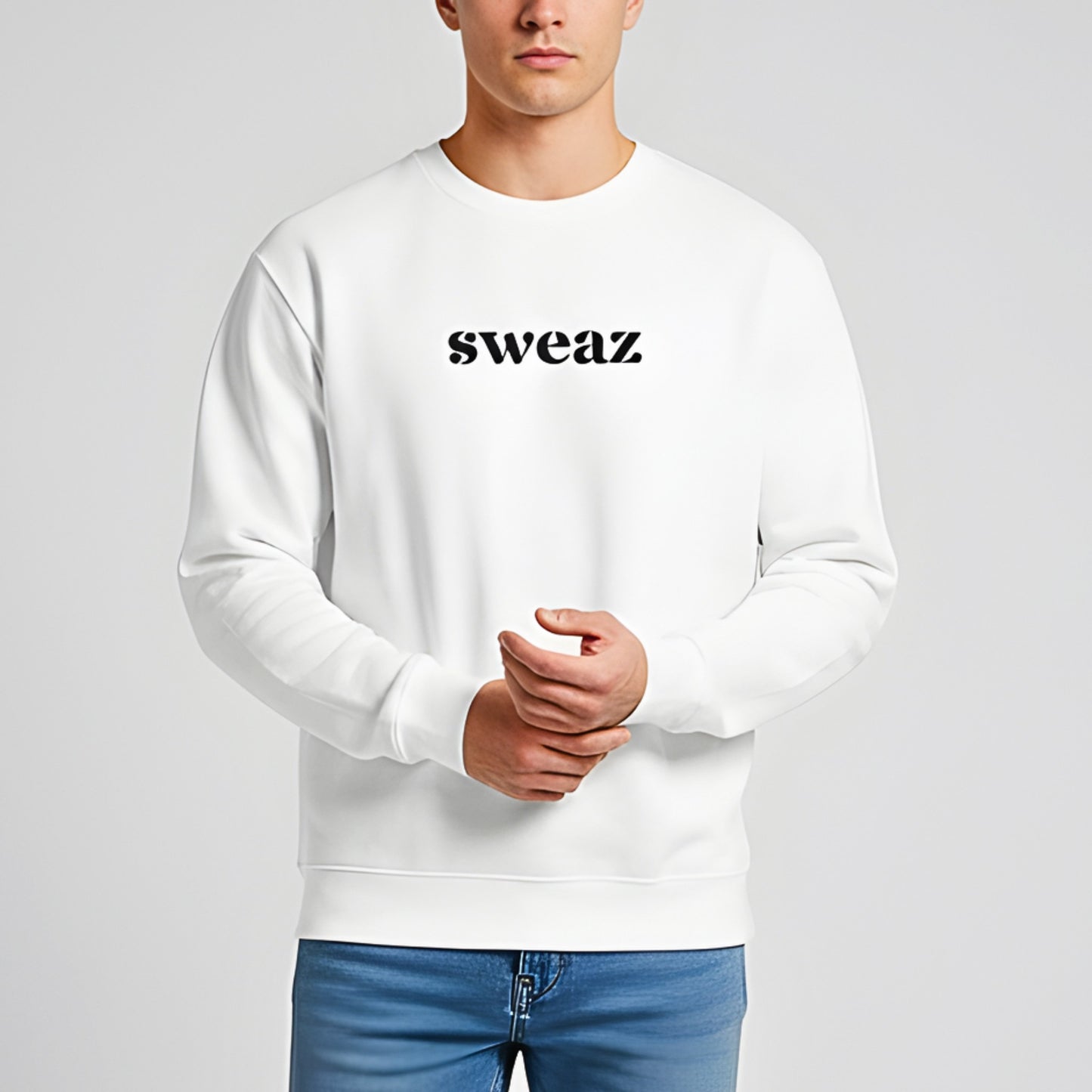 White Sweatshirt – Perfect Match (Dark Cyan Lilac) – Sweaz
