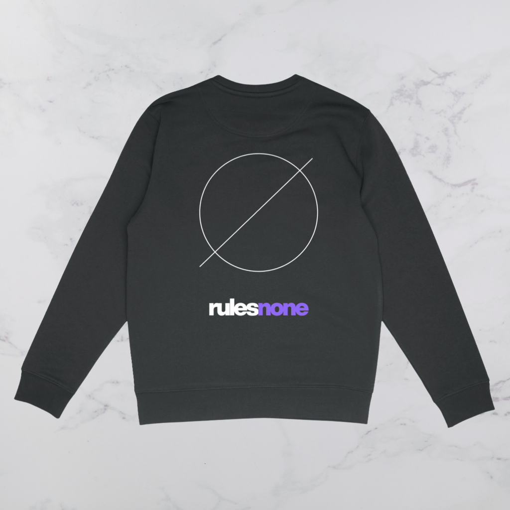 Sweaz "rulesnone" Graphic Sweatshirt - Black/Purple