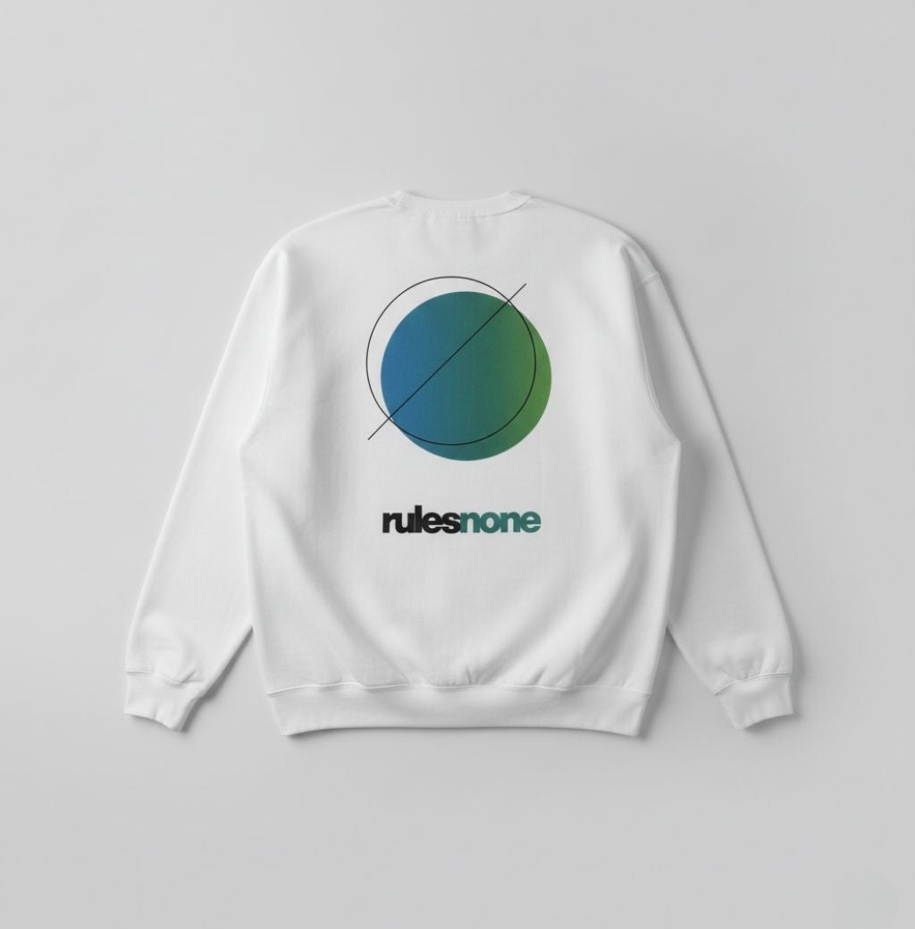 Sweaz "rulesnone" Graphic Sweatshirt - White/Green