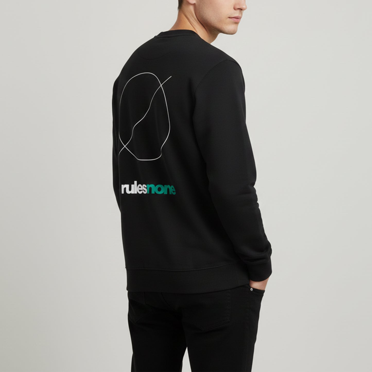 Black Sweatshirt – Rules None (Green) – Sweaz