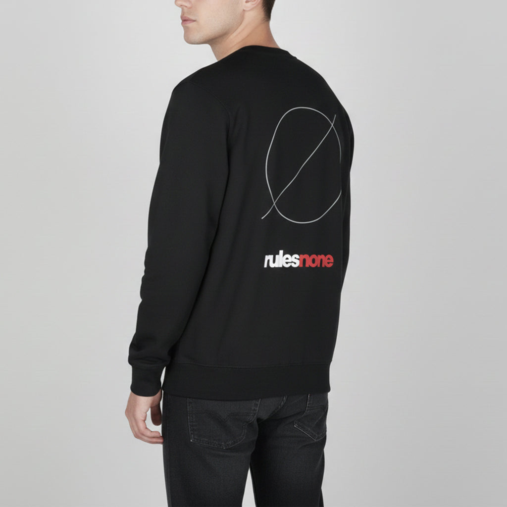 Sweaz "rulesnone" Graphic Sweatshirt - Black/Red