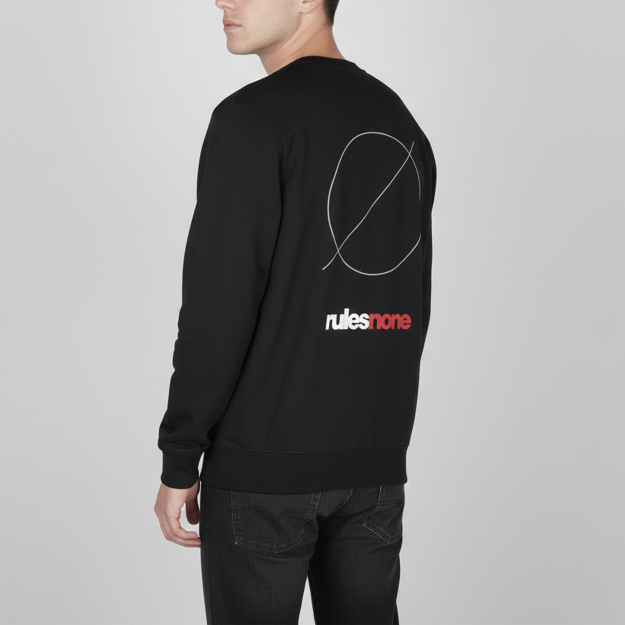 Sweaz "rulesnone" Graphic Sweatshirt - Black/Red