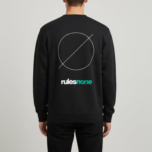 Black Sweatshirt – Rules None (Green) – Sweaz