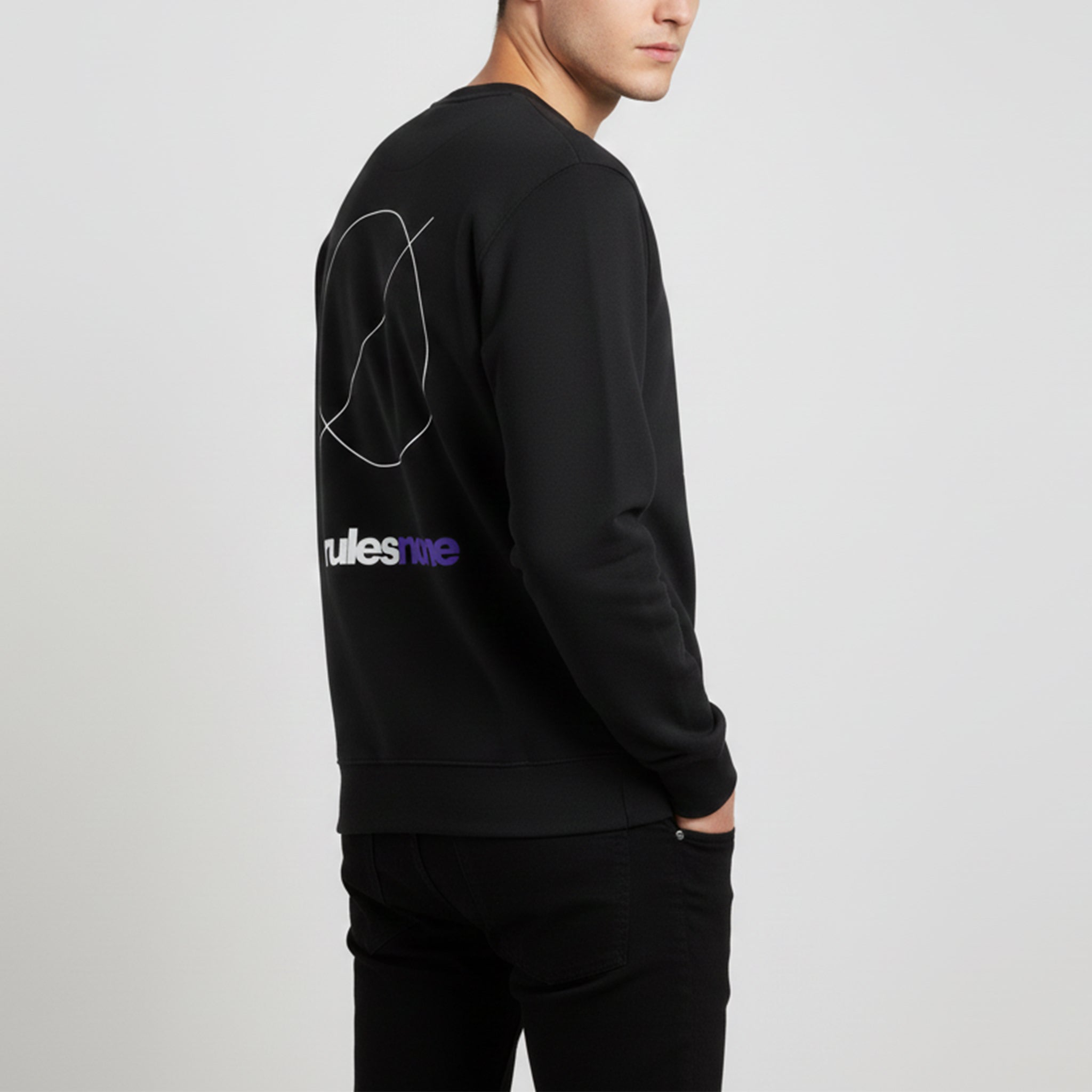 Sweaz "rulesnone" Graphic Sweatshirt - Black/Purple