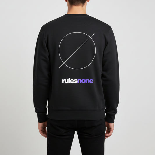 Black Sweatshirt – Rules None (Purple) – Sweaz