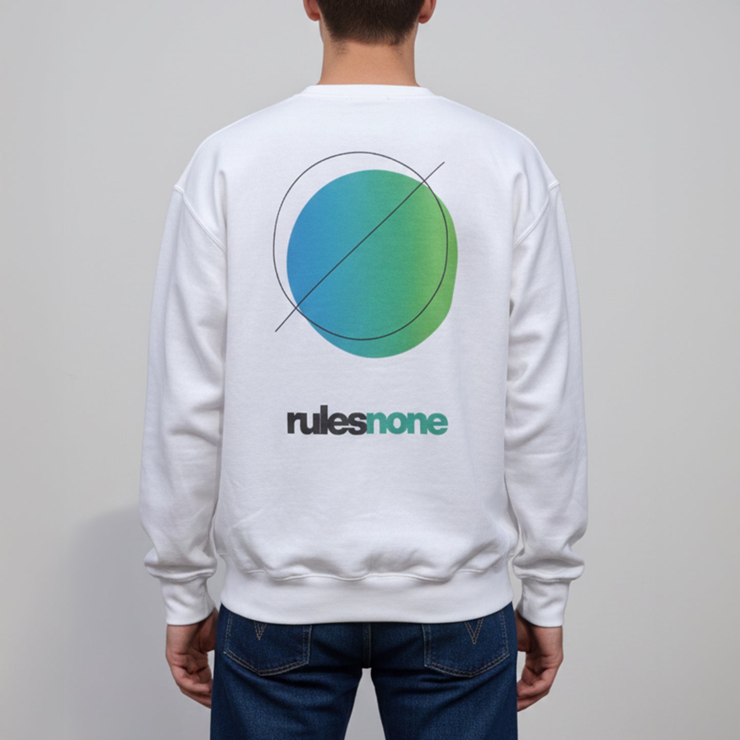 White Sweatshirt – Rules None (Green) – Sweaz