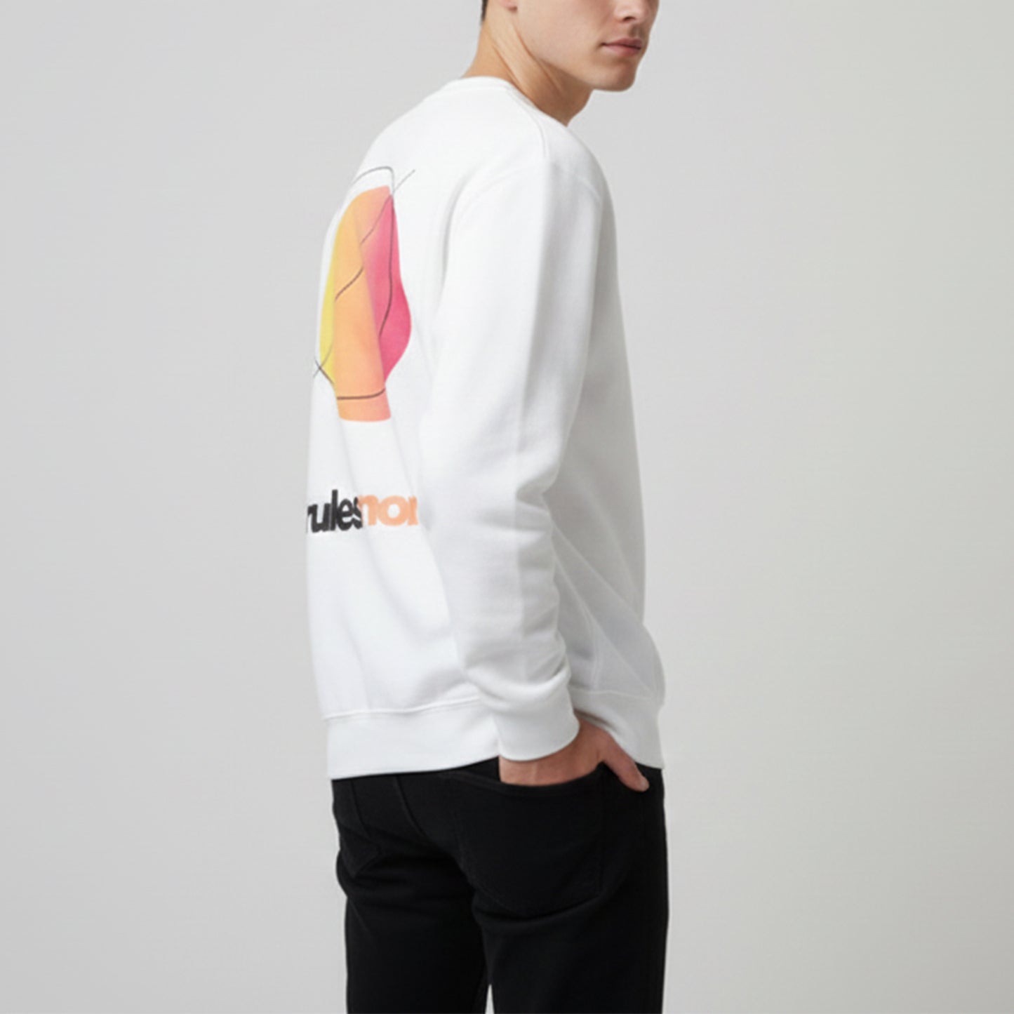 White Sweatshirt – Rules None (Orange) – Sweaz