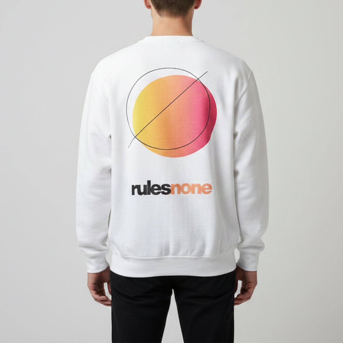 White Sweatshirt – Rules None (Orange) – Sweaz