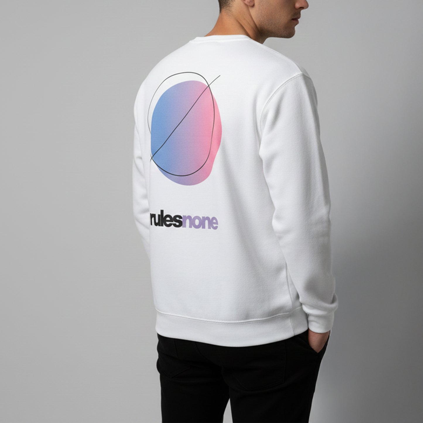 White Sweatshirt – Rules None (Purple) – Sweaz