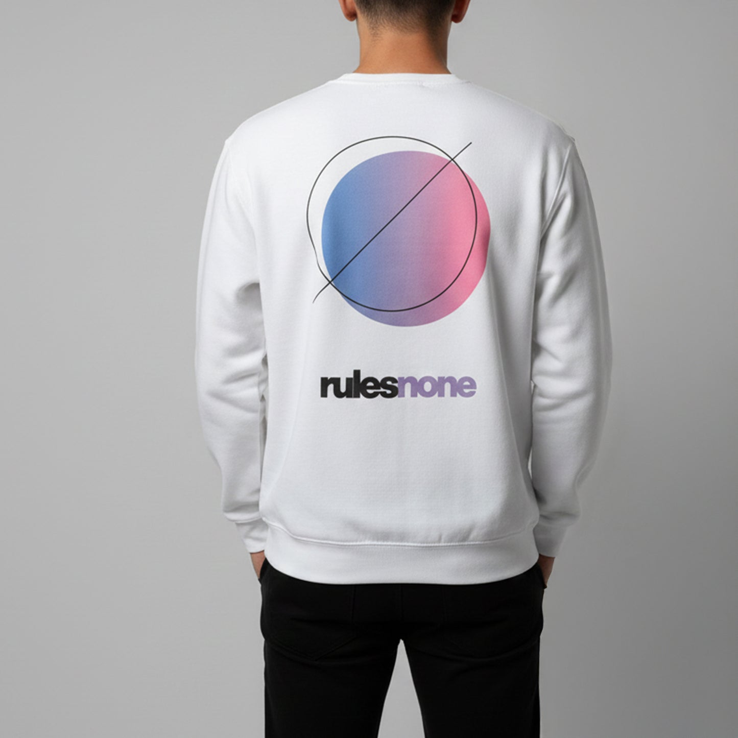 White Sweatshirt – Rules None (Purple) – Sweaz