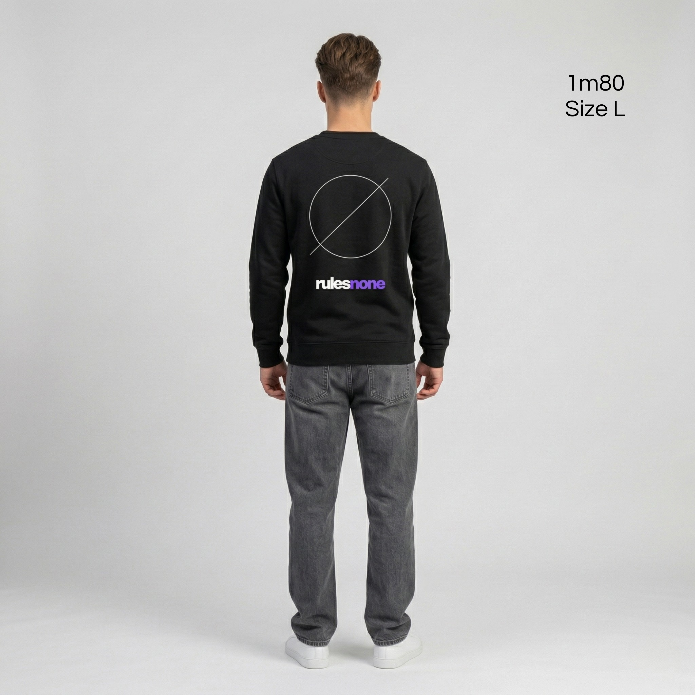 Sweaz "rulesnone" Graphic Sweatshirt - Black/Purple