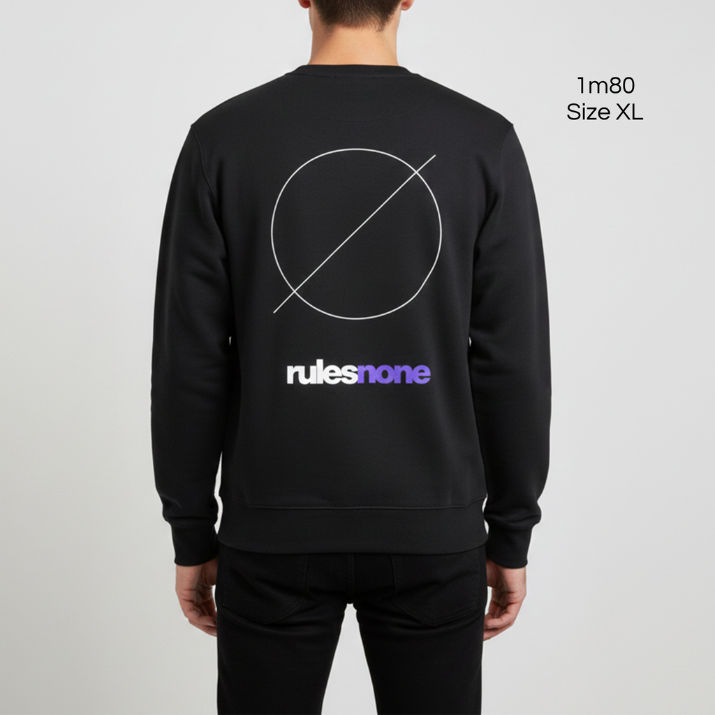Sweaz "rulesnone" Graphic Sweatshirt - Black/Purple
