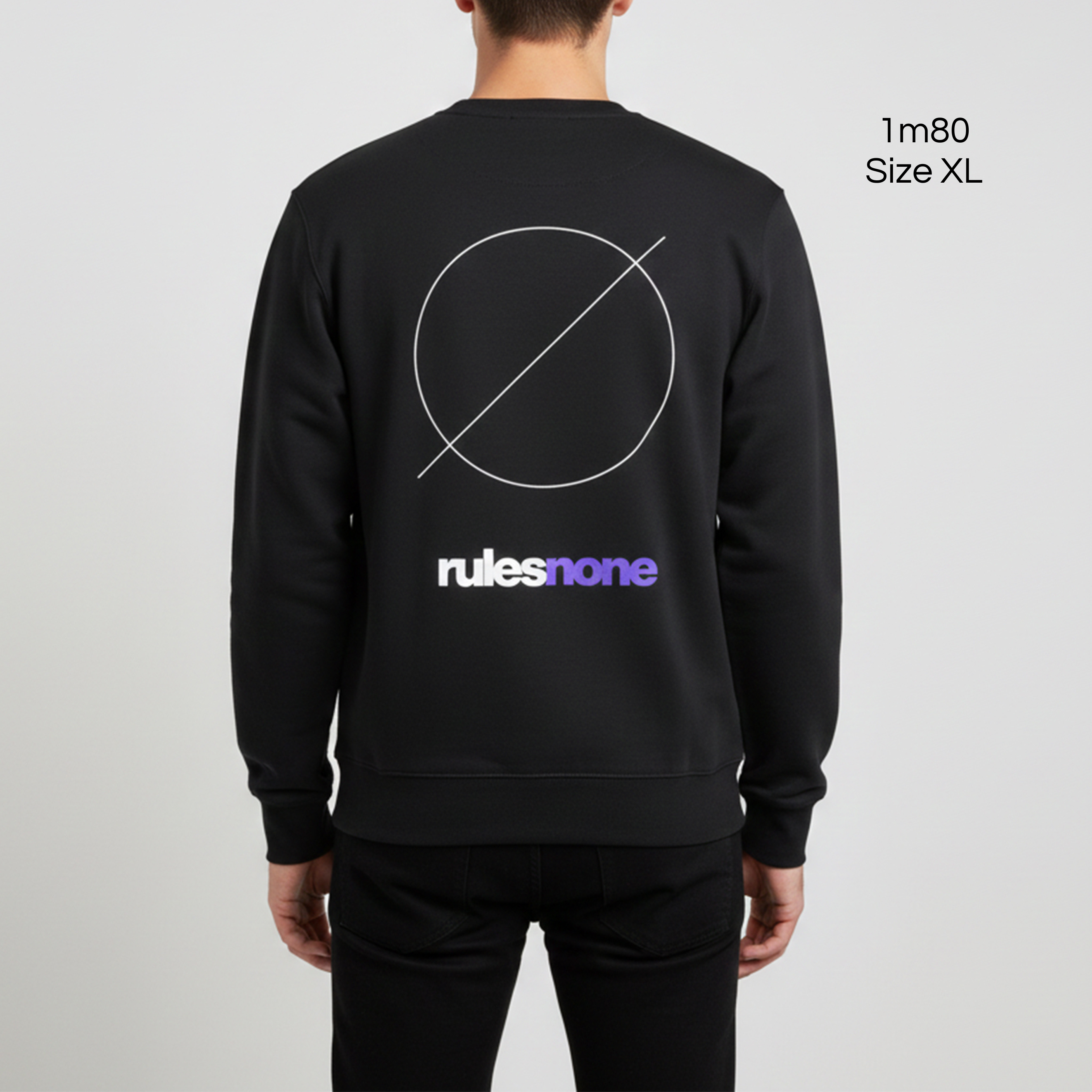 Sweaz "rulesnone" Graphic Sweatshirt - Black/Purple