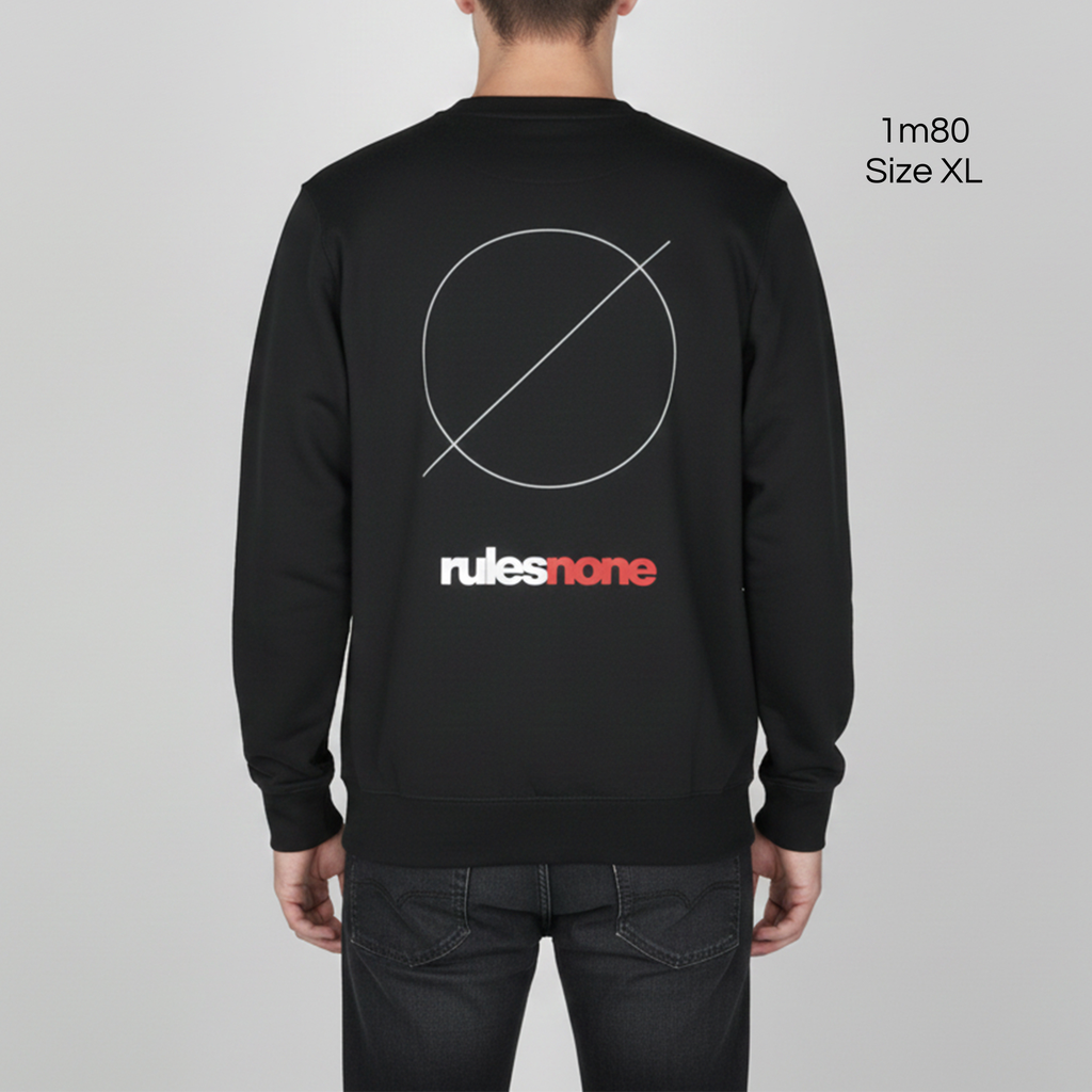 Sweaz "rulesnone" Graphic Sweatshirt - Black/Red