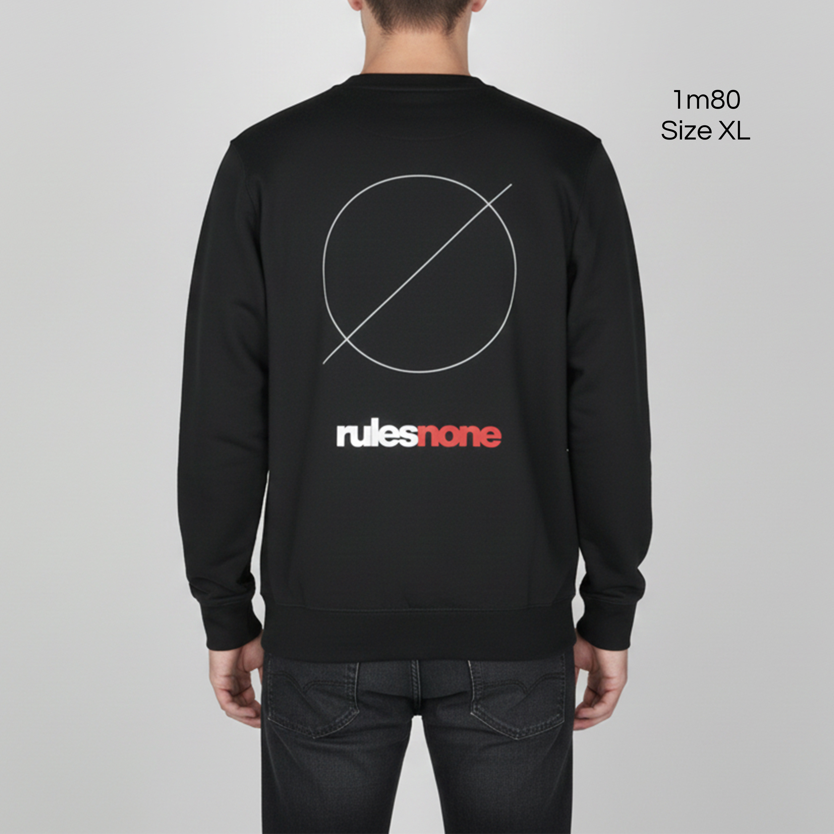 Sweaz "rulesnone" Graphic Sweatshirt - Black/Red