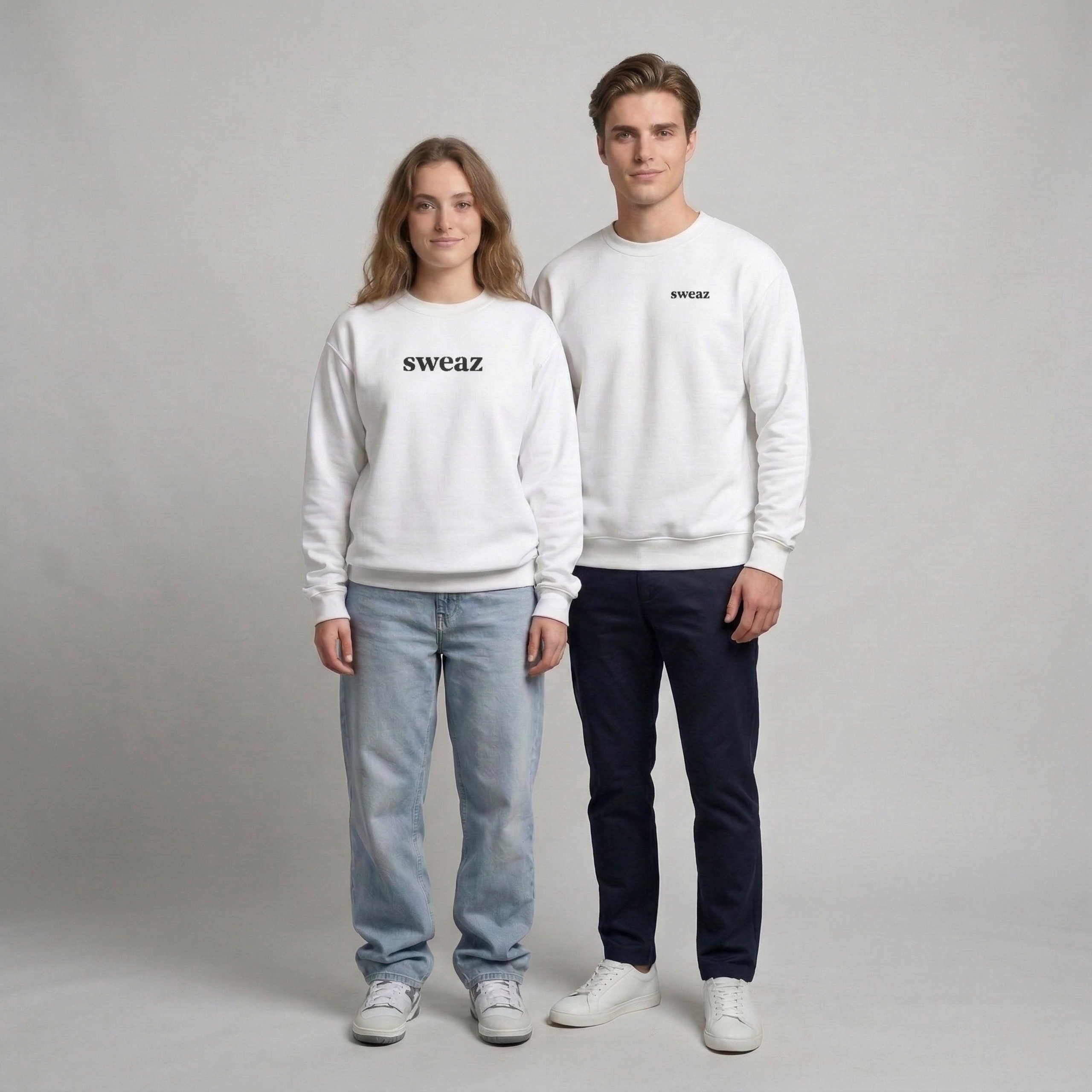 Sweaz "rulesnone" Graphic Sweatshirt - White/Green