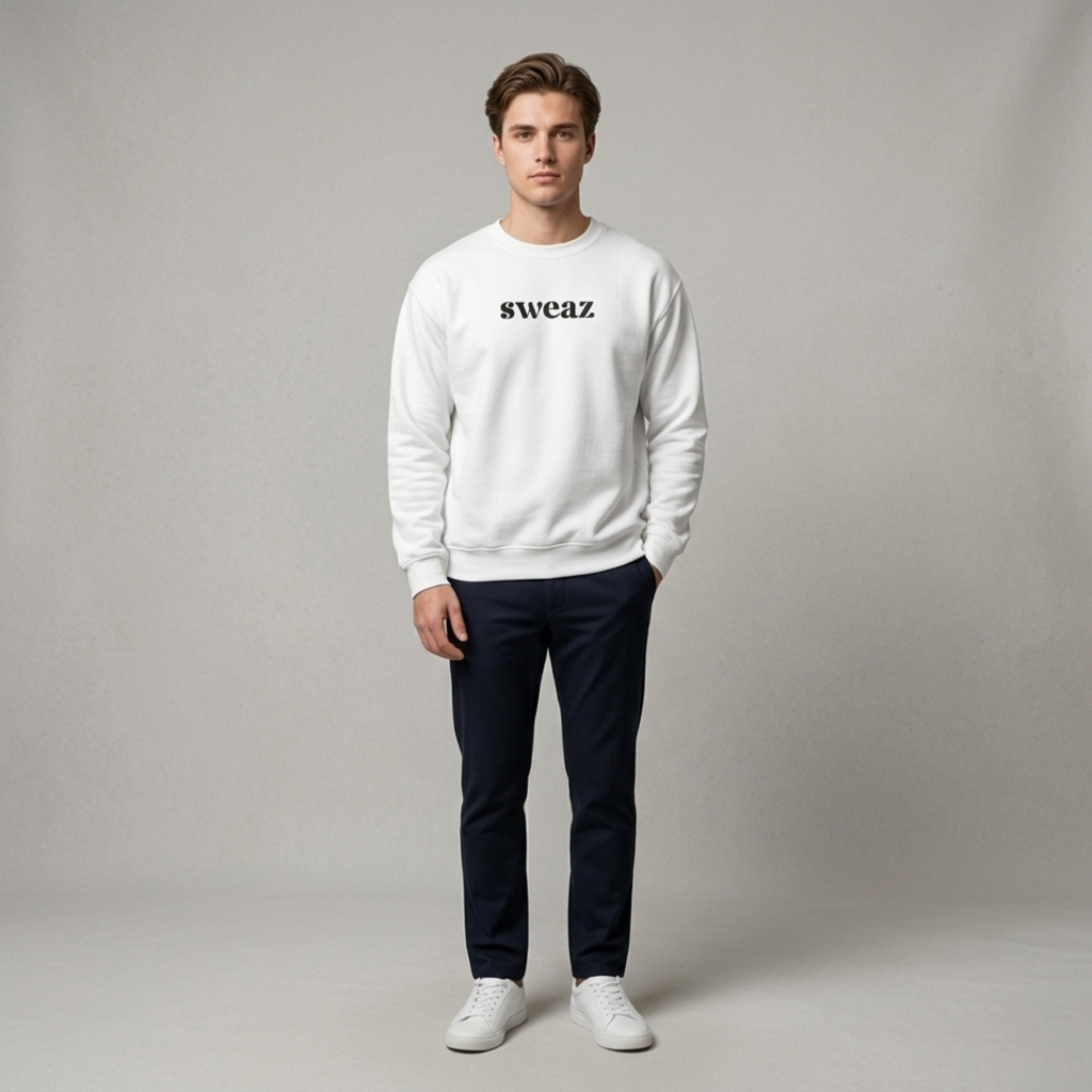 Sweaz "rulesnone" Graphic Sweatshirt - White/Green