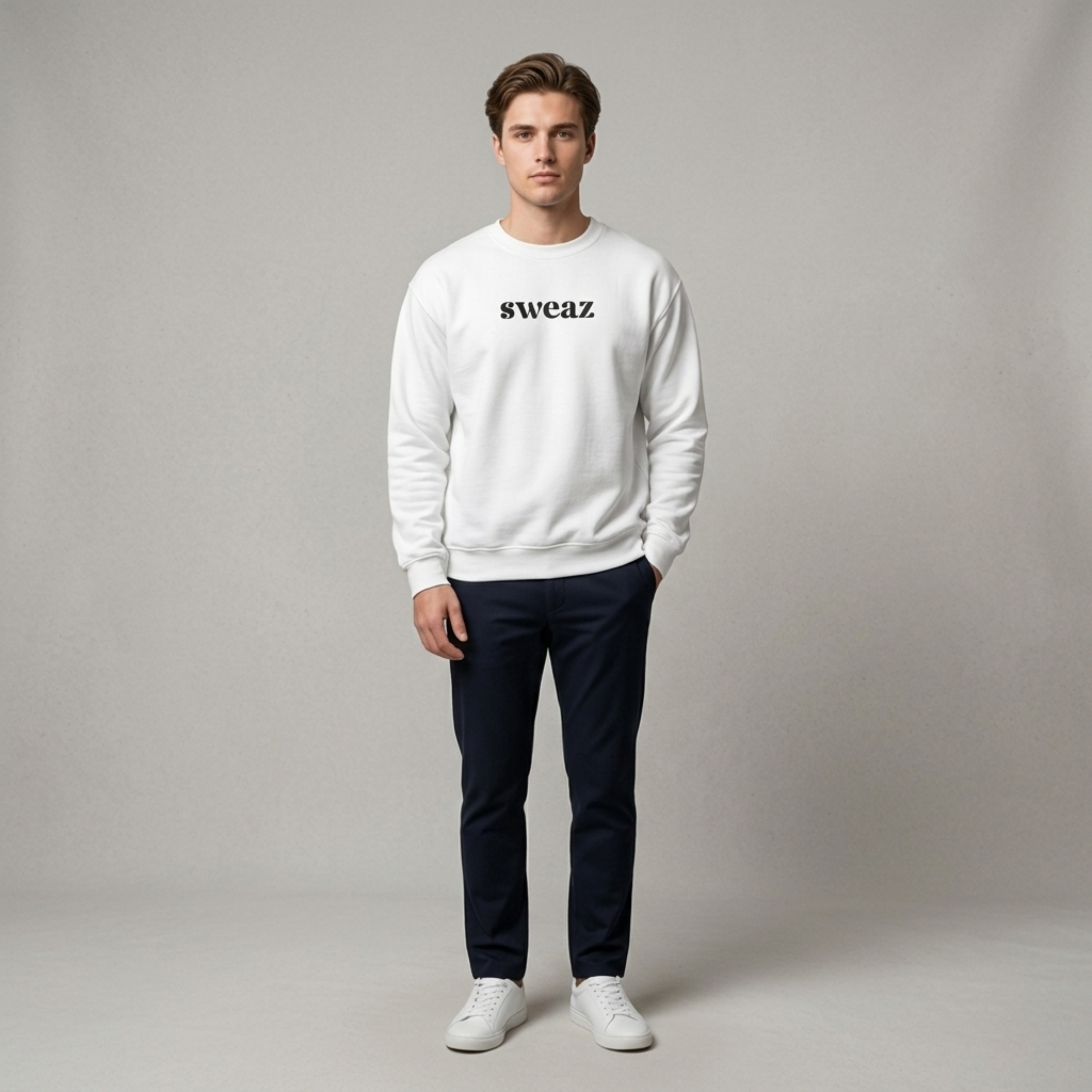 Sweaz "rulesnone" Graphic Sweatshirt - White/Green
