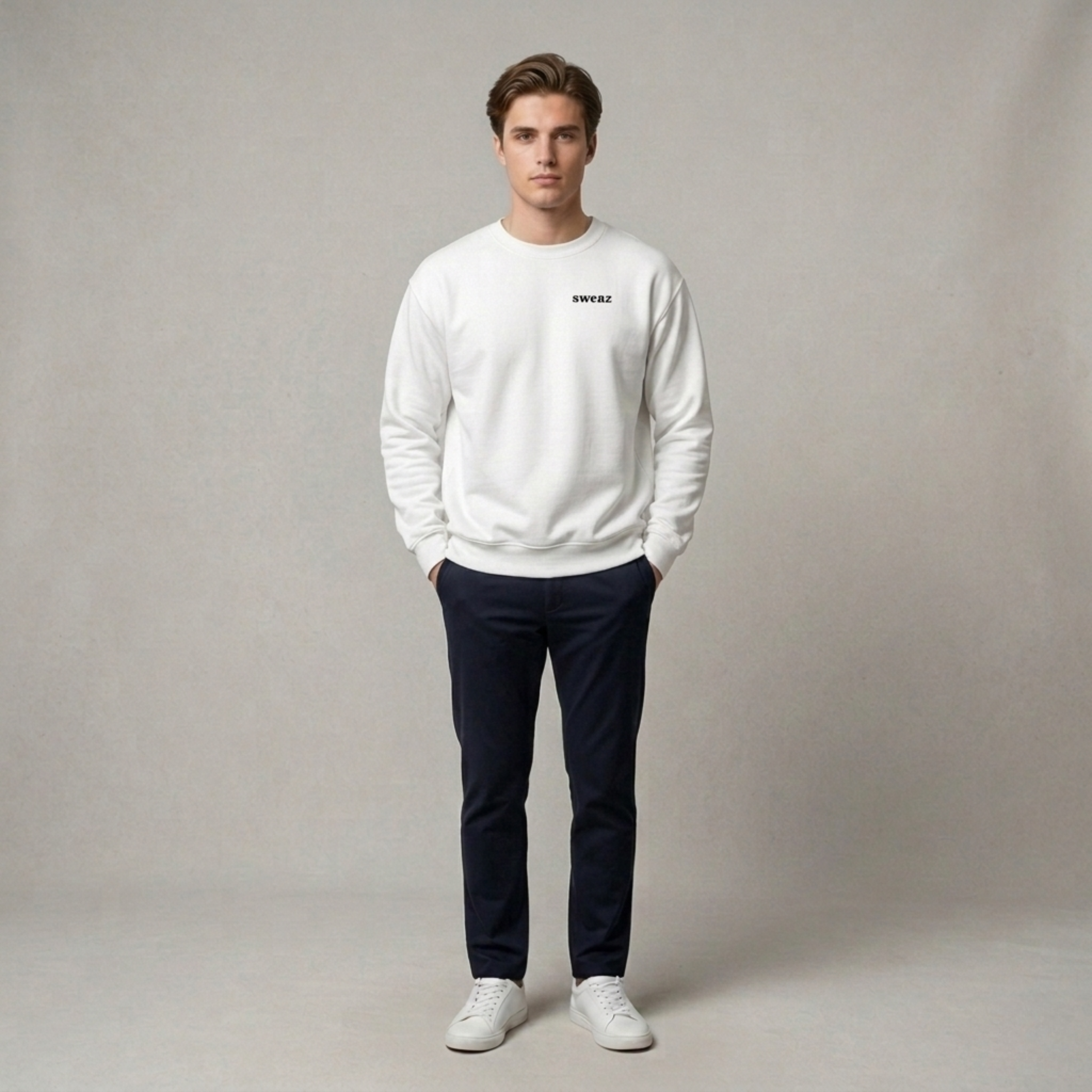 Sweaz "rulesnone" Graphic Sweatshirt - White/Green