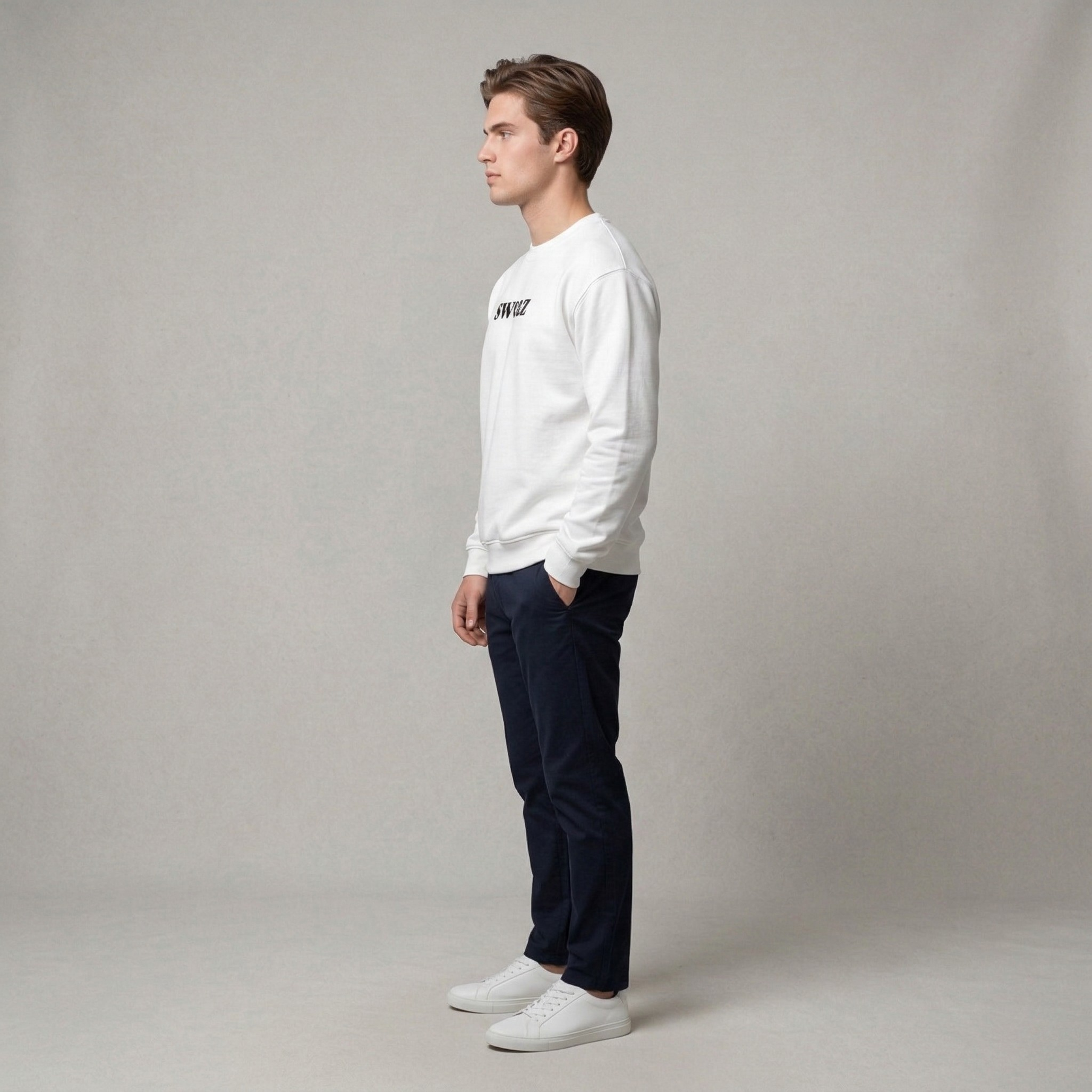 Sweaz "rulesnone" Graphic Sweatshirt - White/Green