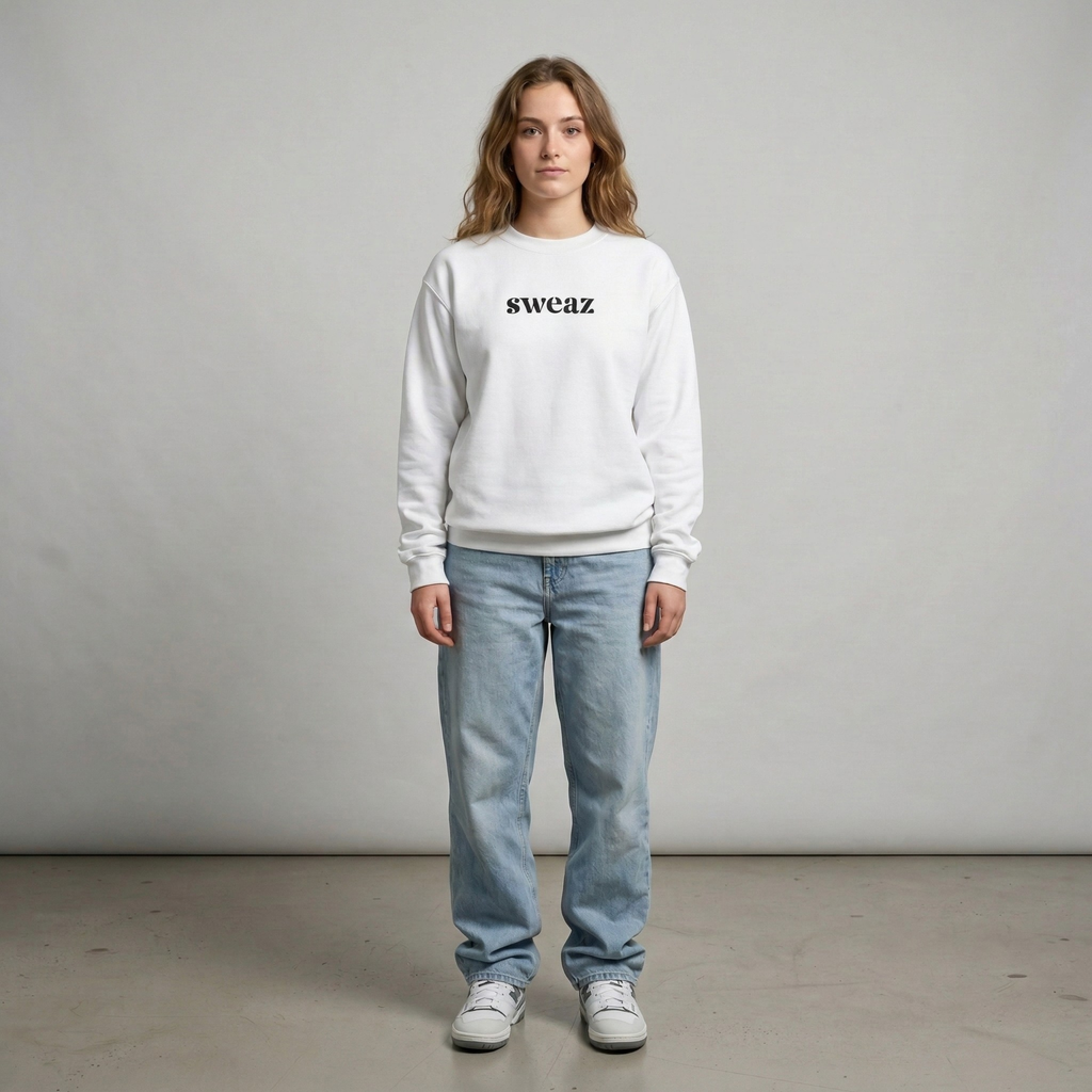 Sweaz "rulesnone" Graphic Sweatshirt - White/Green