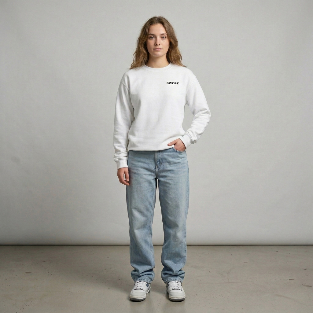 Sweaz "rulesnone" Graphic Sweatshirt - White/Green