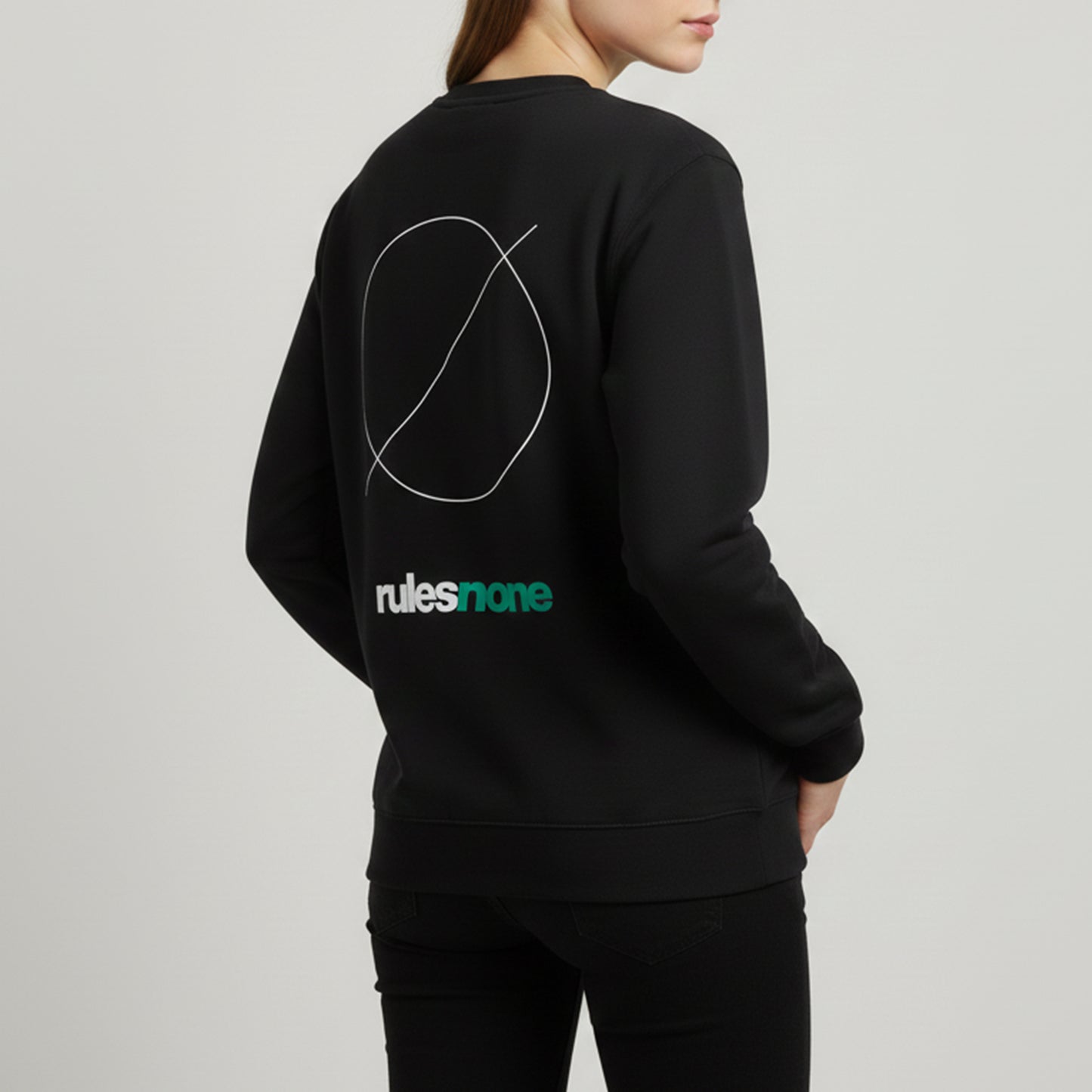 Black Sweatshirt – Rules None (Green) – Sweaz