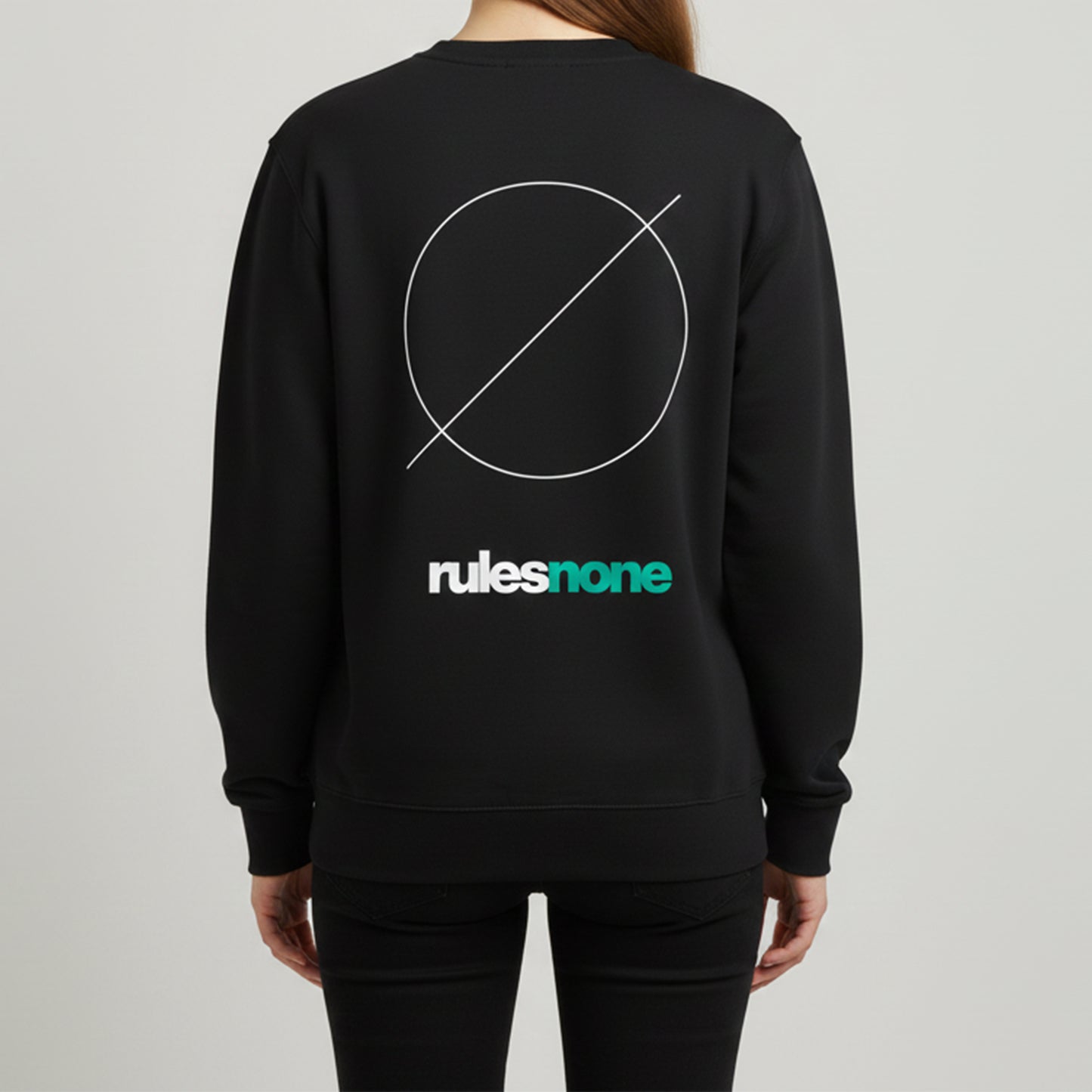 Black Sweatshirt – Rules None (Green) – Sweaz