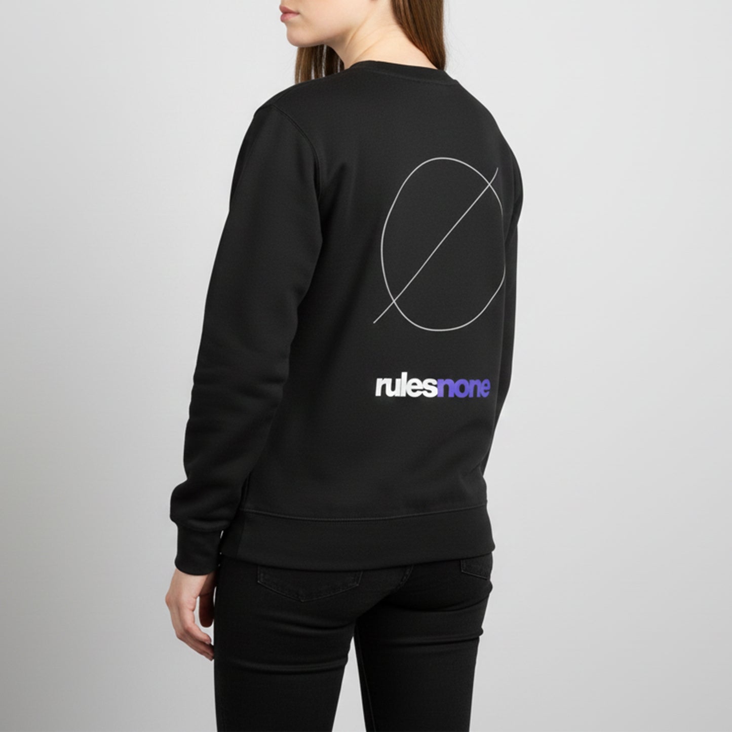 Black Sweatshirt – Rules None (Purple) – Sweaz