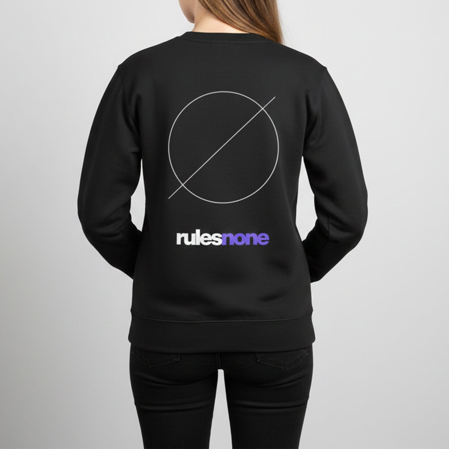 Black Sweatshirt – Rules None (Purple) – Sweaz