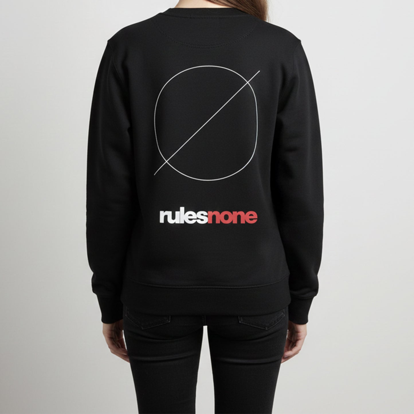 Black Sweatshirt – Rules None (Red) – Sweaz
