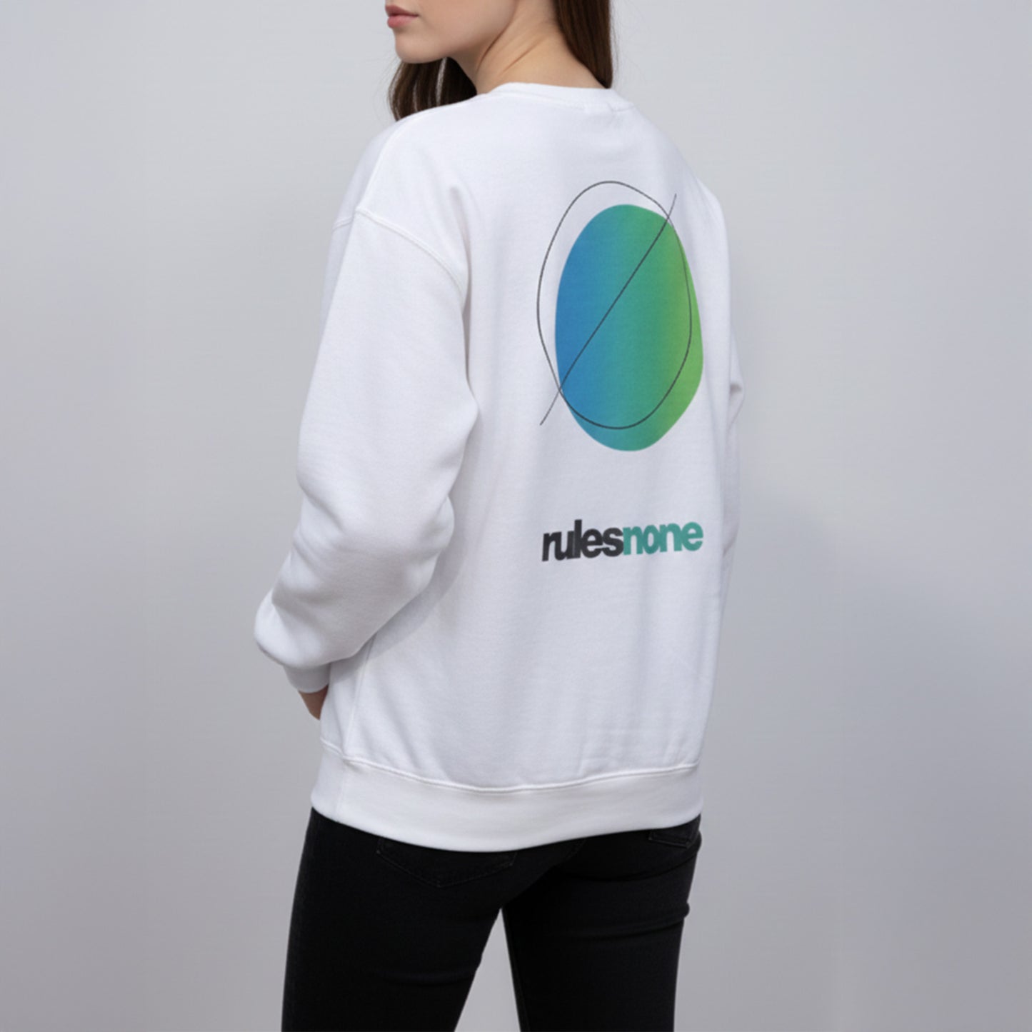White Sweatshirt – Rules None (Green) – Sweaz