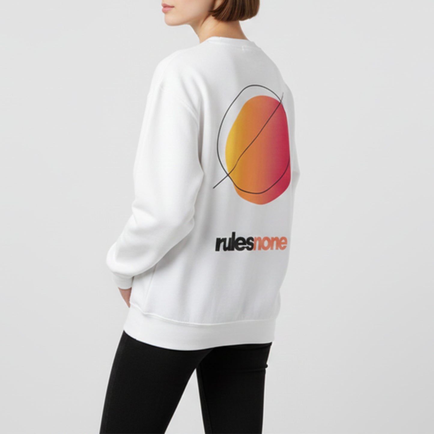 White Sweatshirt – Rules None (Orange) – Sweaz