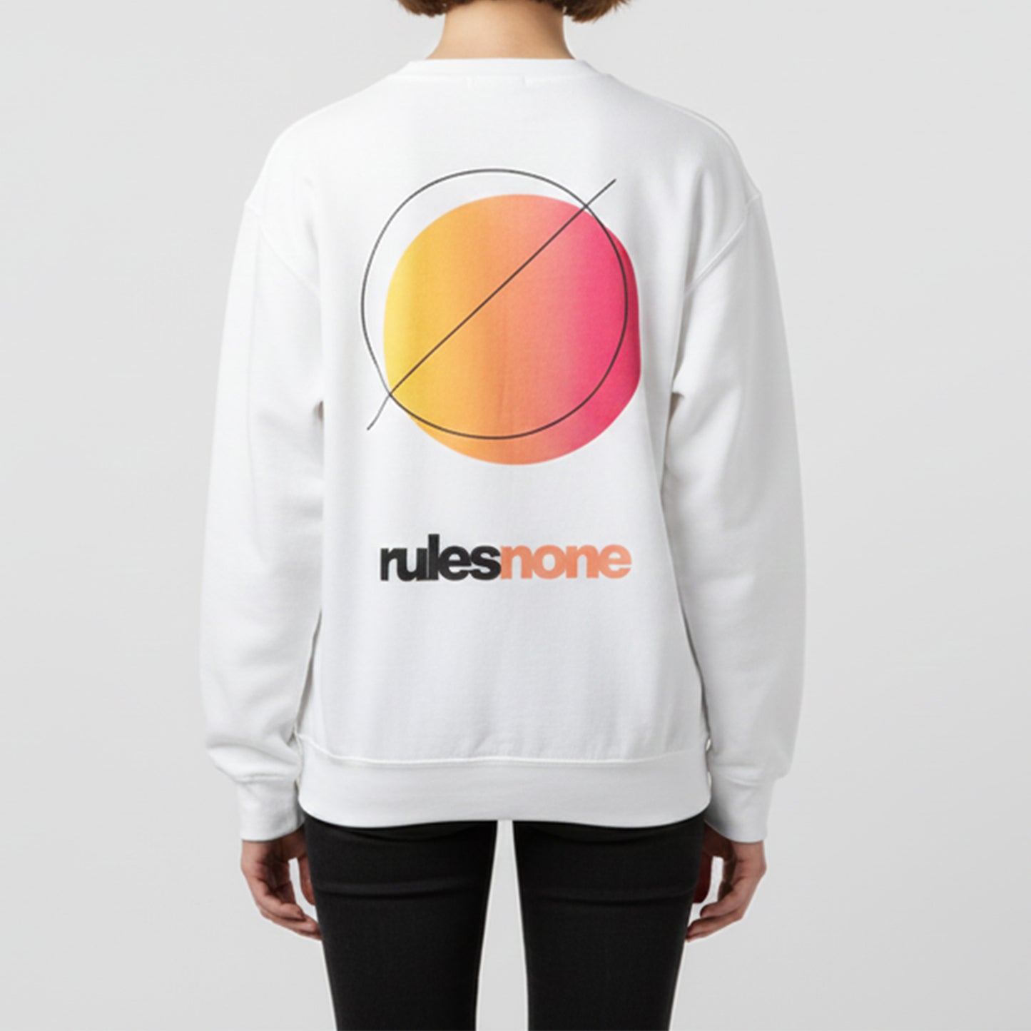 White Sweatshirt – Rules None (Orange) – Sweaz