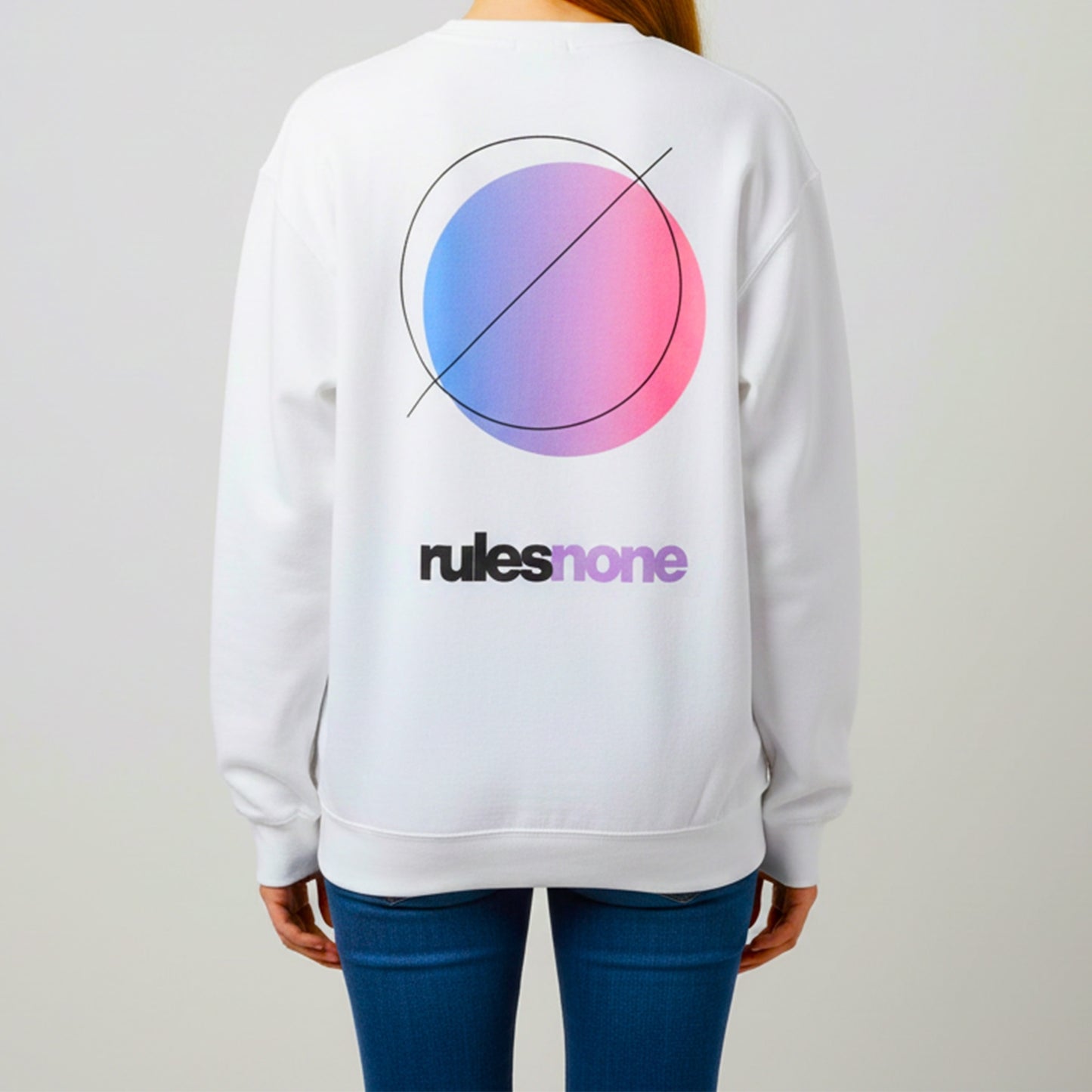 White Sweatshirt – Rules None (Purple) – Sweaz